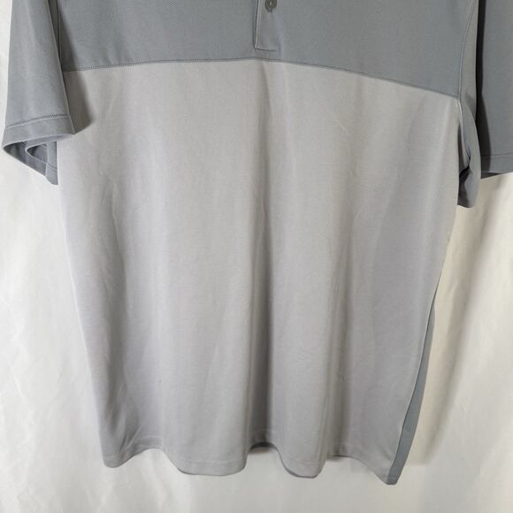 Nike Golf Polo Men's Large Grey Short Sleeve Standard Fit Dri-Fit 2 Tone Polyest - Picture 3 of 14